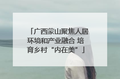 广西蒙山聚焦人居环境和产业融合 培育乡村“内在美”